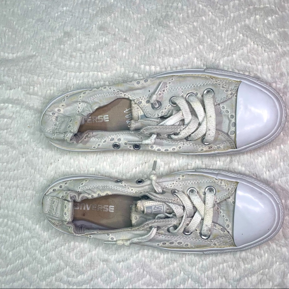 White Eyelet Shoreline Slip Converse